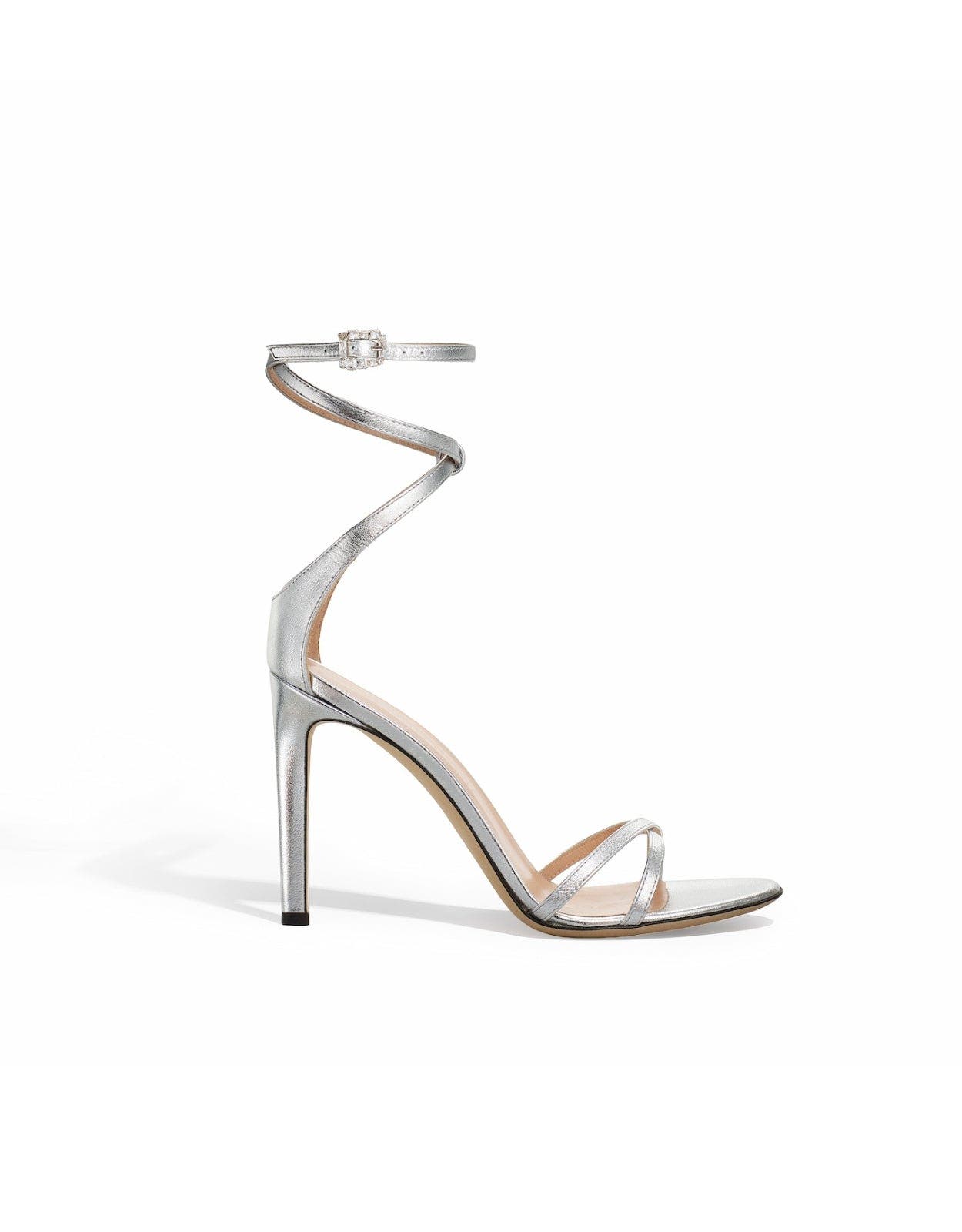 Vixen Leather Strappy Sandals, Alternate, color, Silver