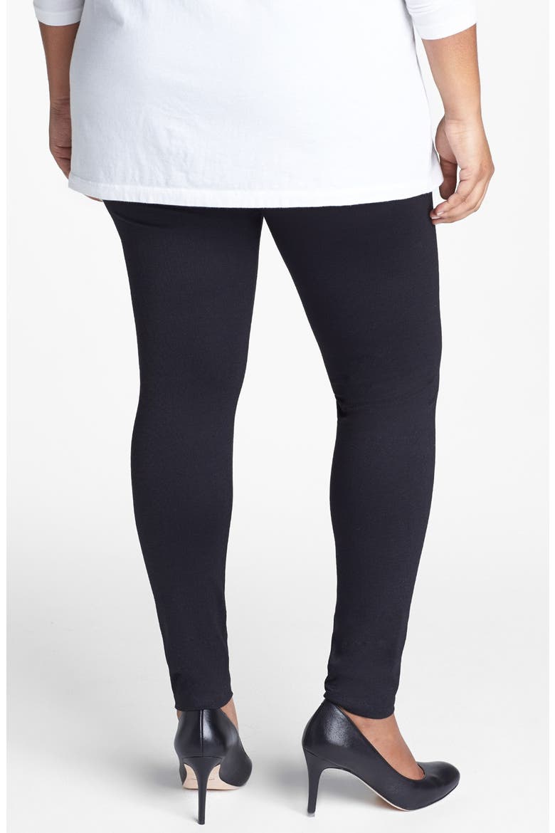 Ponte Knit Leggings, Alternate, color, BLACK