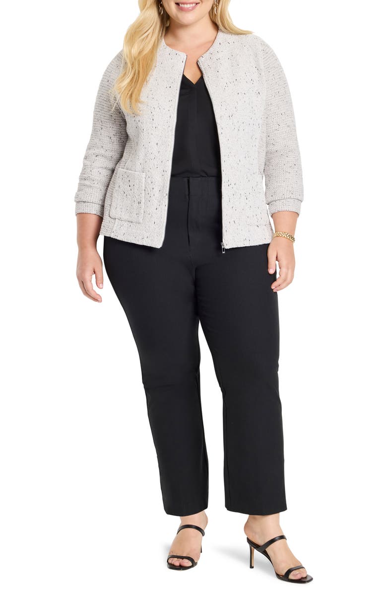 NIC+ZOE Mix Zip Front Knit Jacket, Alternate, color, Sugar Cookie