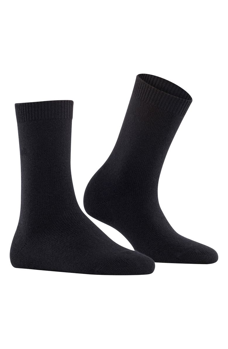 Falke Cosy Crew Socks, Main, color, Black