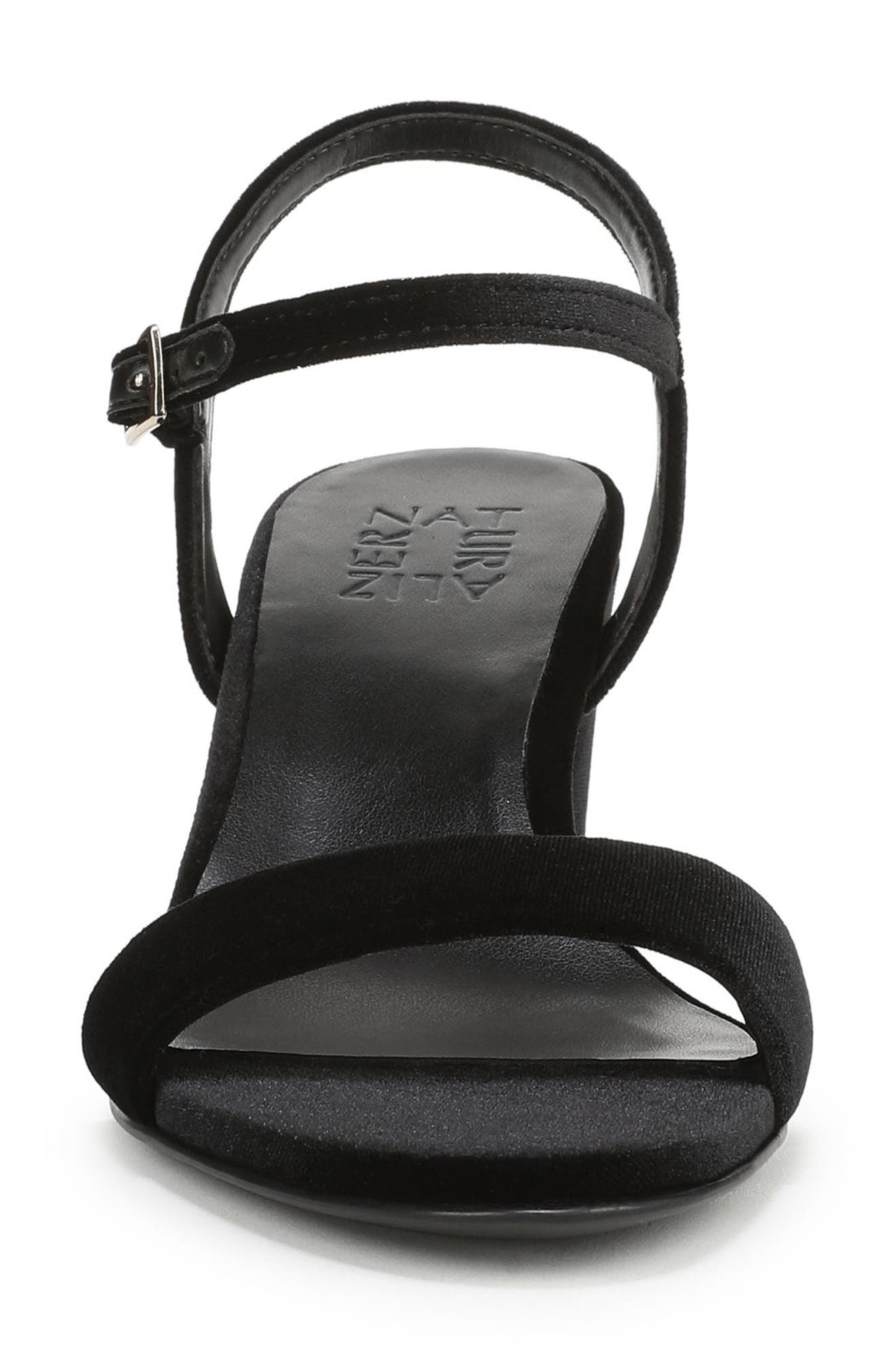 Naturalizer Bristol Velvet Sandal, Alternate, color, Black