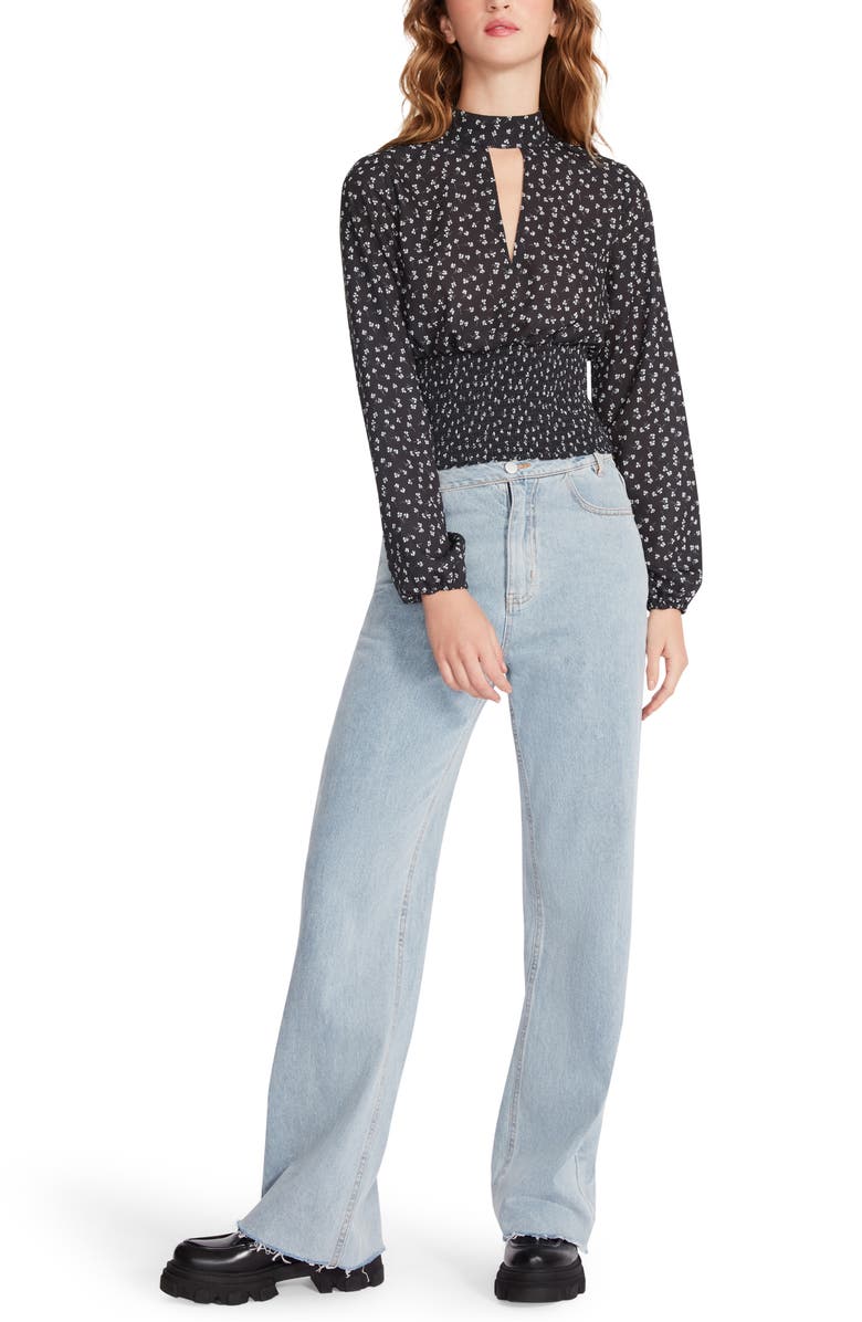 Steve Madden Olivia Floral Satin Blouse, Alternate, color, 