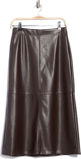 Faux Leather A-Line Skirt