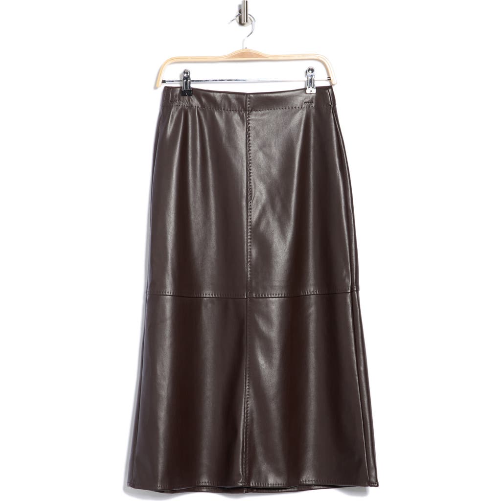 Max Studio Faux Leather A-line Skirt In Brown