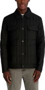 KARL LAGERFELD Quilted Herringbone Shirt Jacket