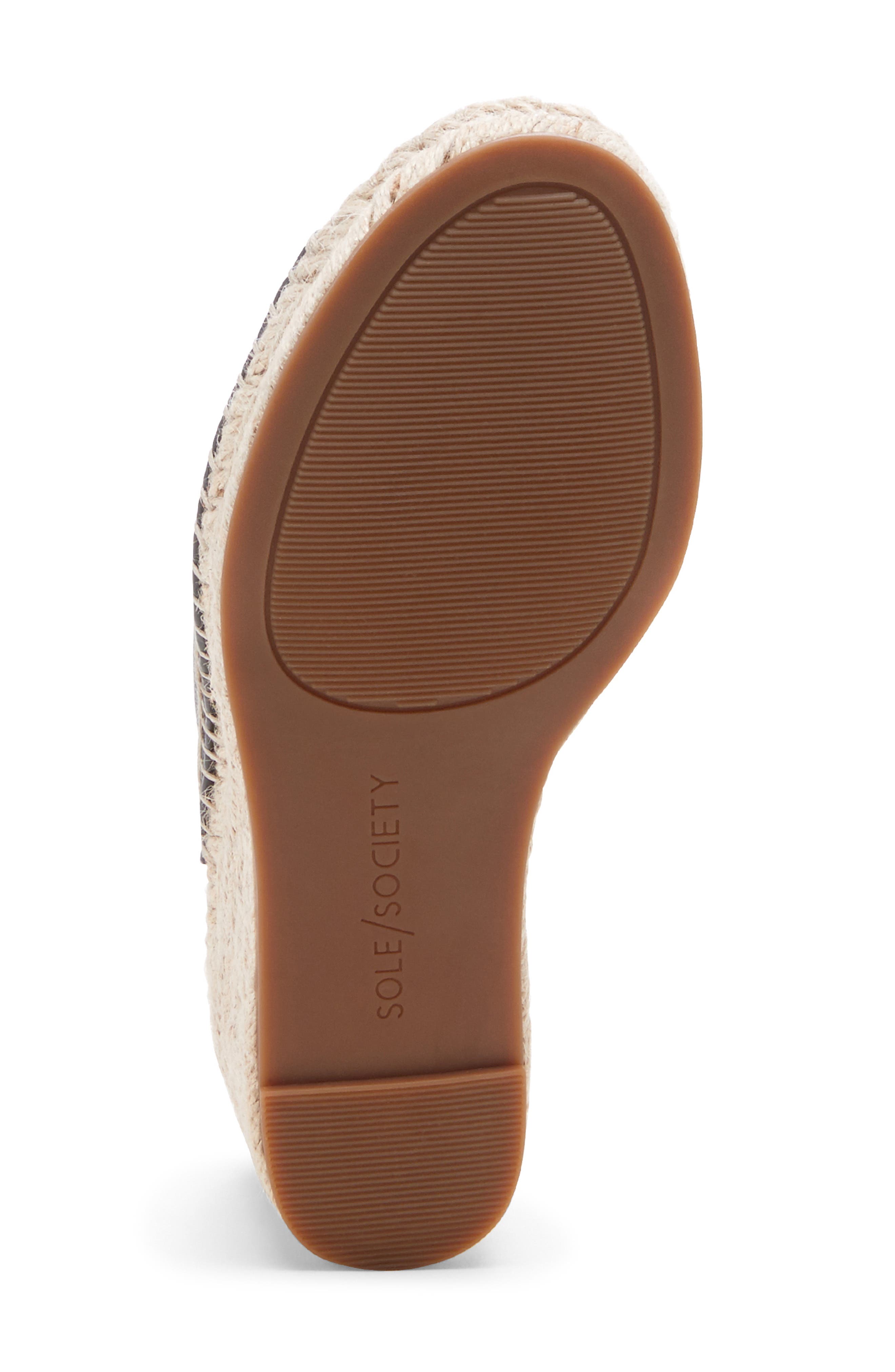 Caleena Wedge Slide Sandal, Alternate, color, BLACK/ BLACK LEATHER