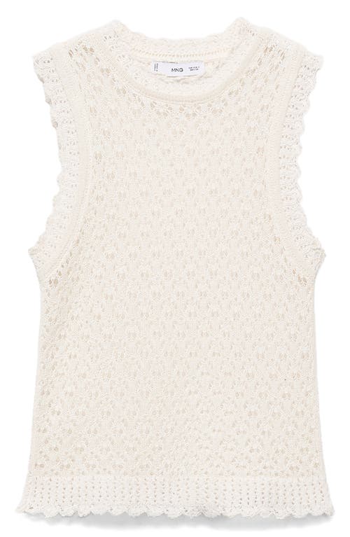 Mango Open Stitch Sweater Tank In Neutral