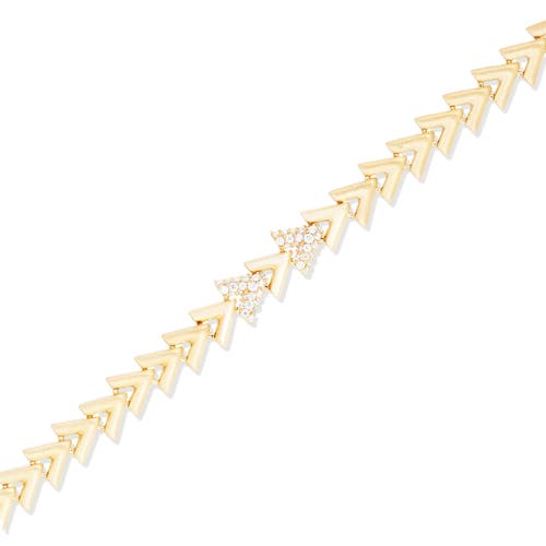 Campbell + Charlotte Spark Chevron Link Bracelet In Gold