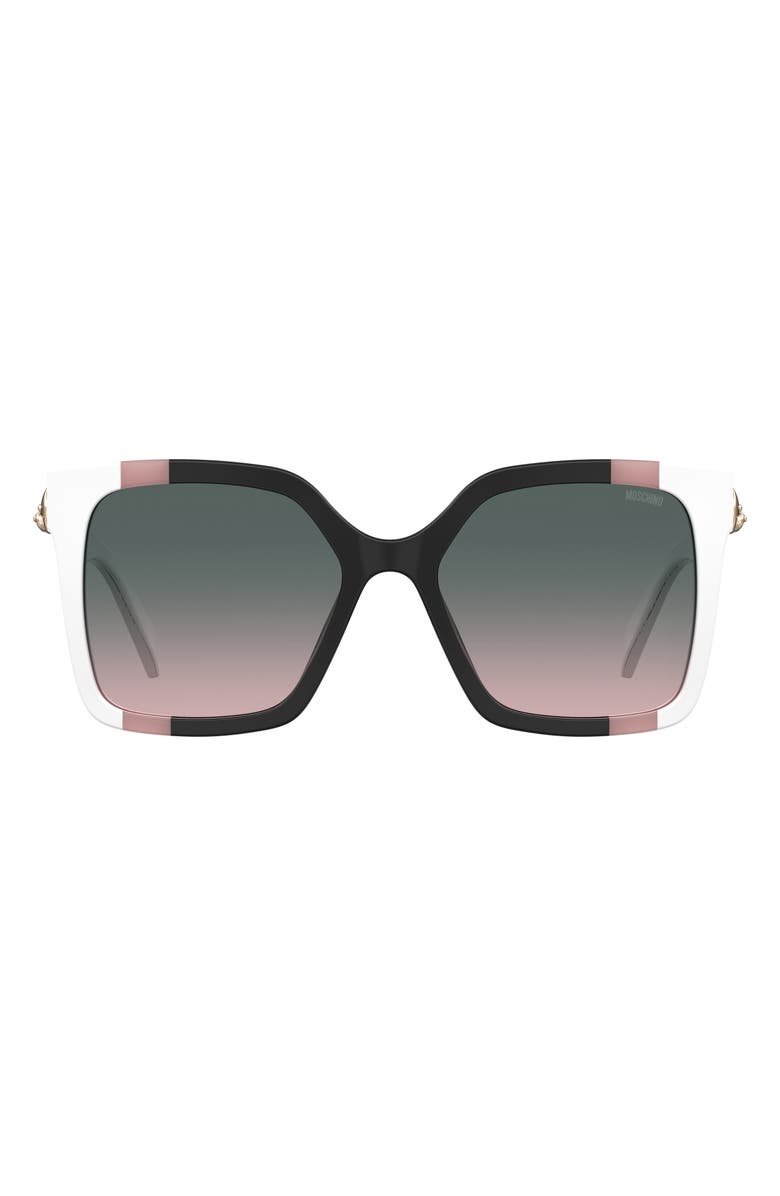 Moschino 55mm Gradient Square Sunglasses, Main, color, Black/Pink/White