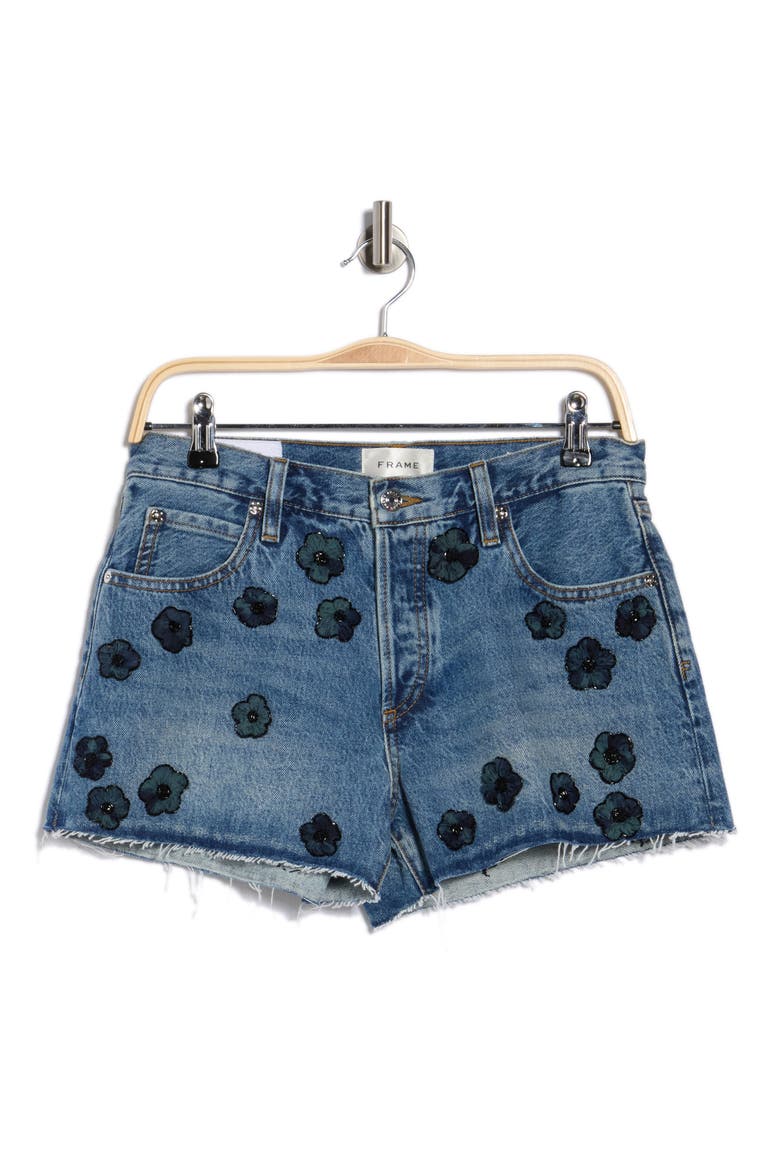Atelier Embellished Denim Shorts, Alternate, color, JULIET