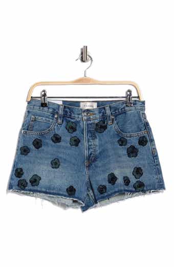 FRAME Atelier Embellished Denim Shorts