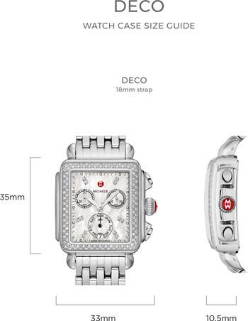 Deco Diamond Chronograph Bracelet Watch, 33mm