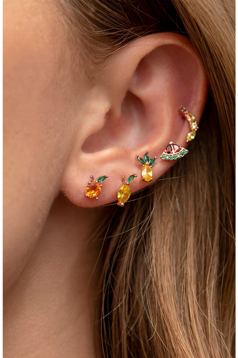 Orange Juice Stud Earrings, Alternate, color, GOLD