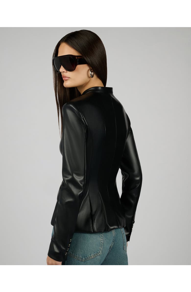 WeWoreWhat Vegan Leather Military Jacket, Alternate, color, Black