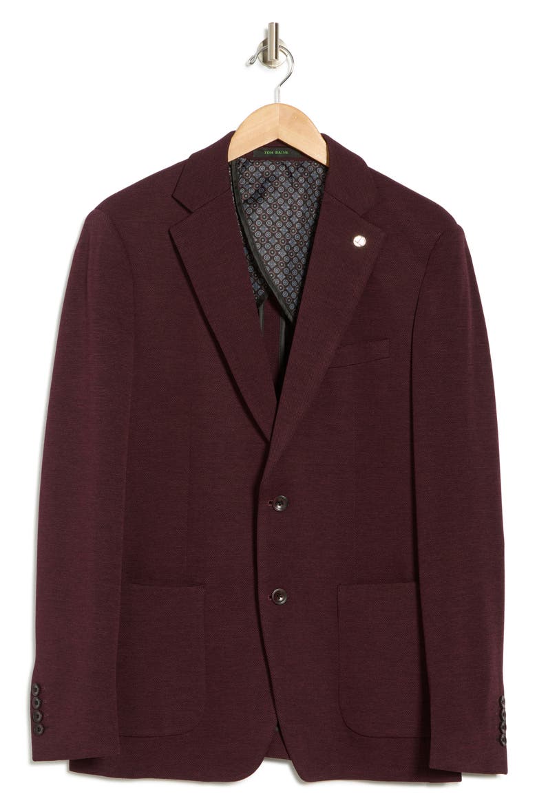 Performance Knit Sport Coat, Alternate, color, BURGUNDY