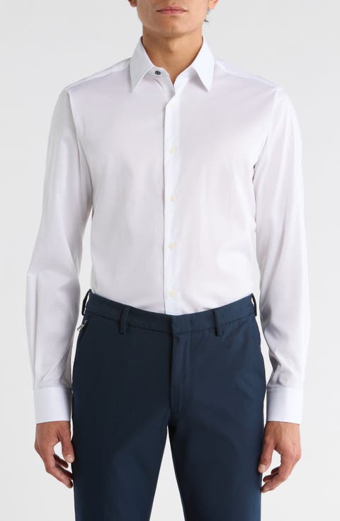 Slim Fit Stretch Cotton Dress Shirt