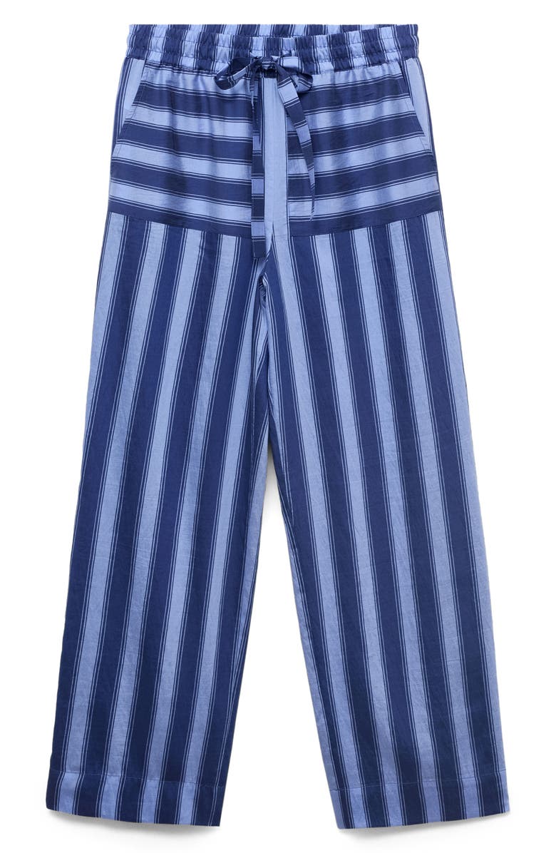 MANGO Stripe Wide Leg Pajama Pants, Alternate, color, 