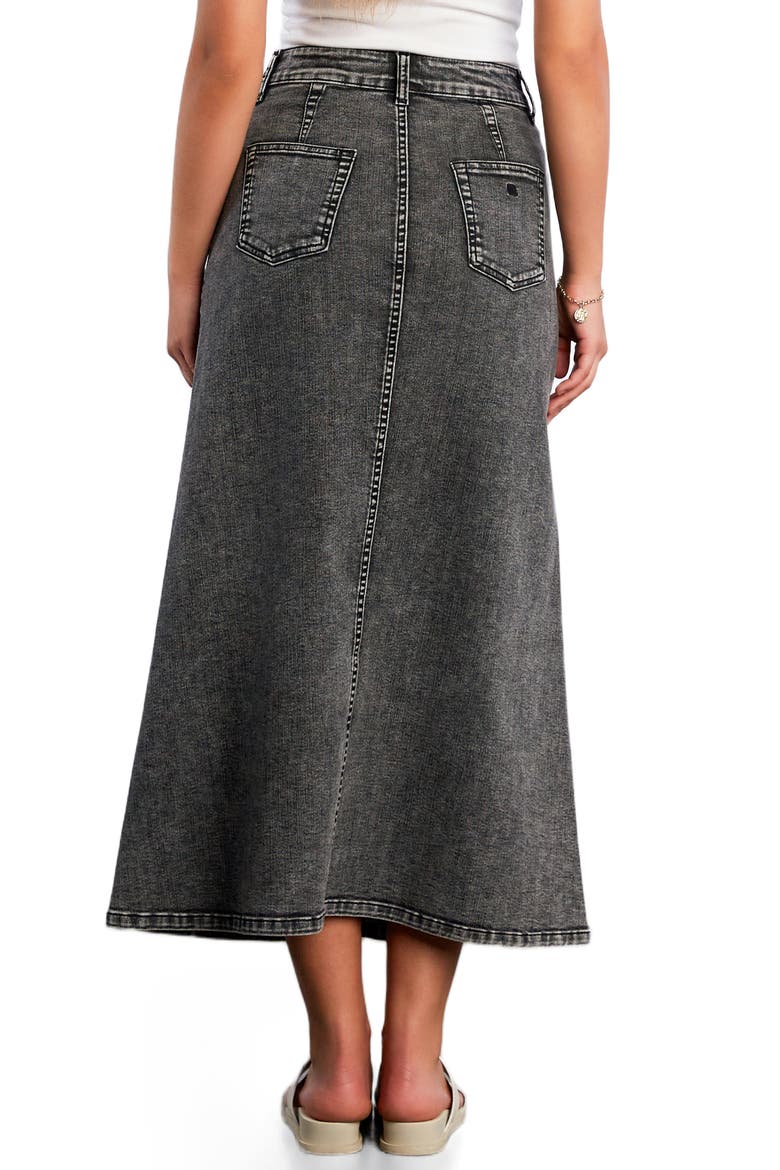 Denim Maxi Skirt, Alternate, color, BLACK DIAMOND