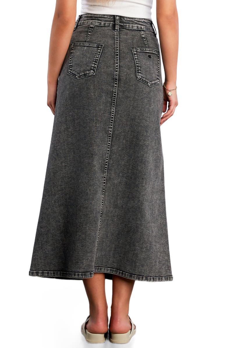 Wash Lab Denim Denim Maxi Skirt, Alternate, color, Black Diamond