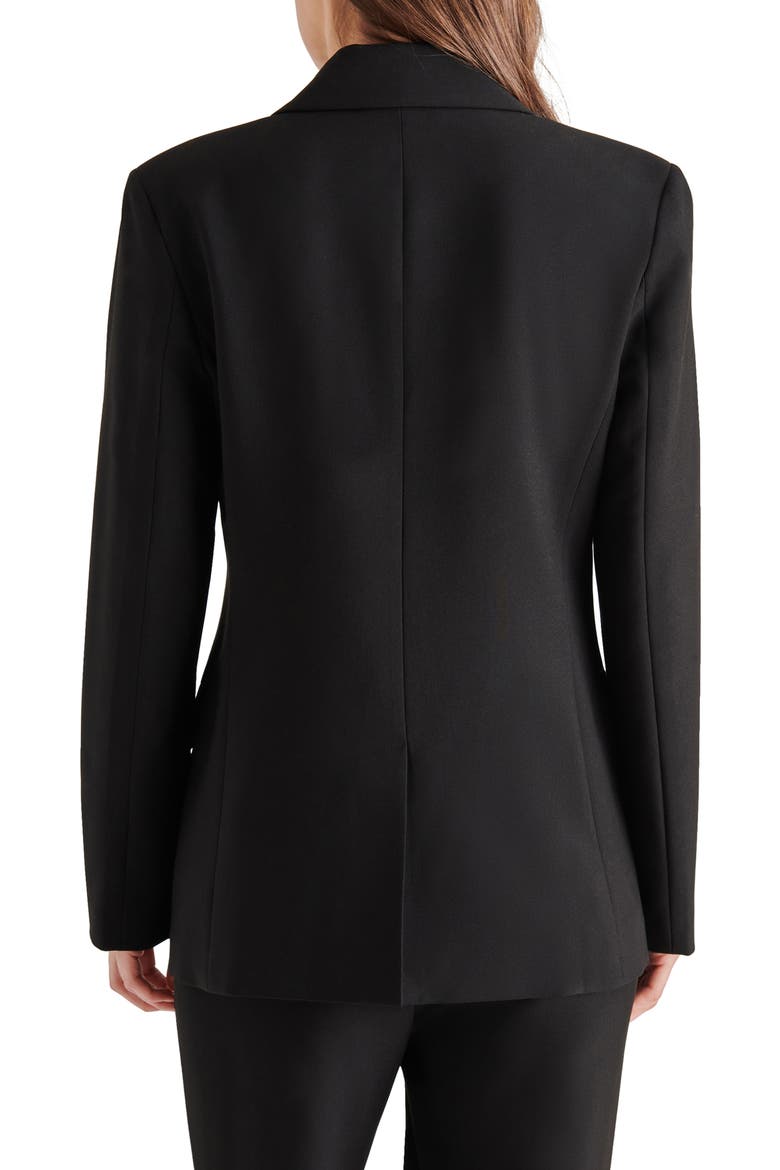 Misha Sequin Trim Satin Blazer, Alternate, color, BLACK