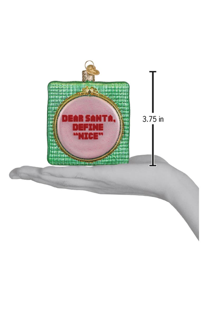 Dear Santa Ornament, Alternate, color, GREEN/ PINK
