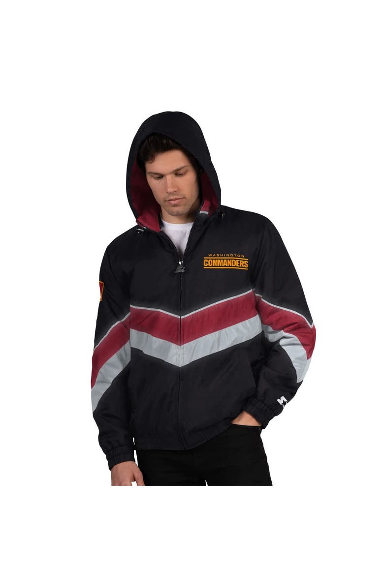 STARTER Men's Starter Black/Burgundy Washington Commanders Thursday Night Gridiron Full-Zip Jacket, Main, color, Black