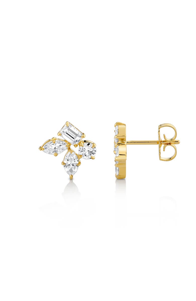 Michael M Montage Cluster Stud Earrings, Alternate, color, Yellow Gold