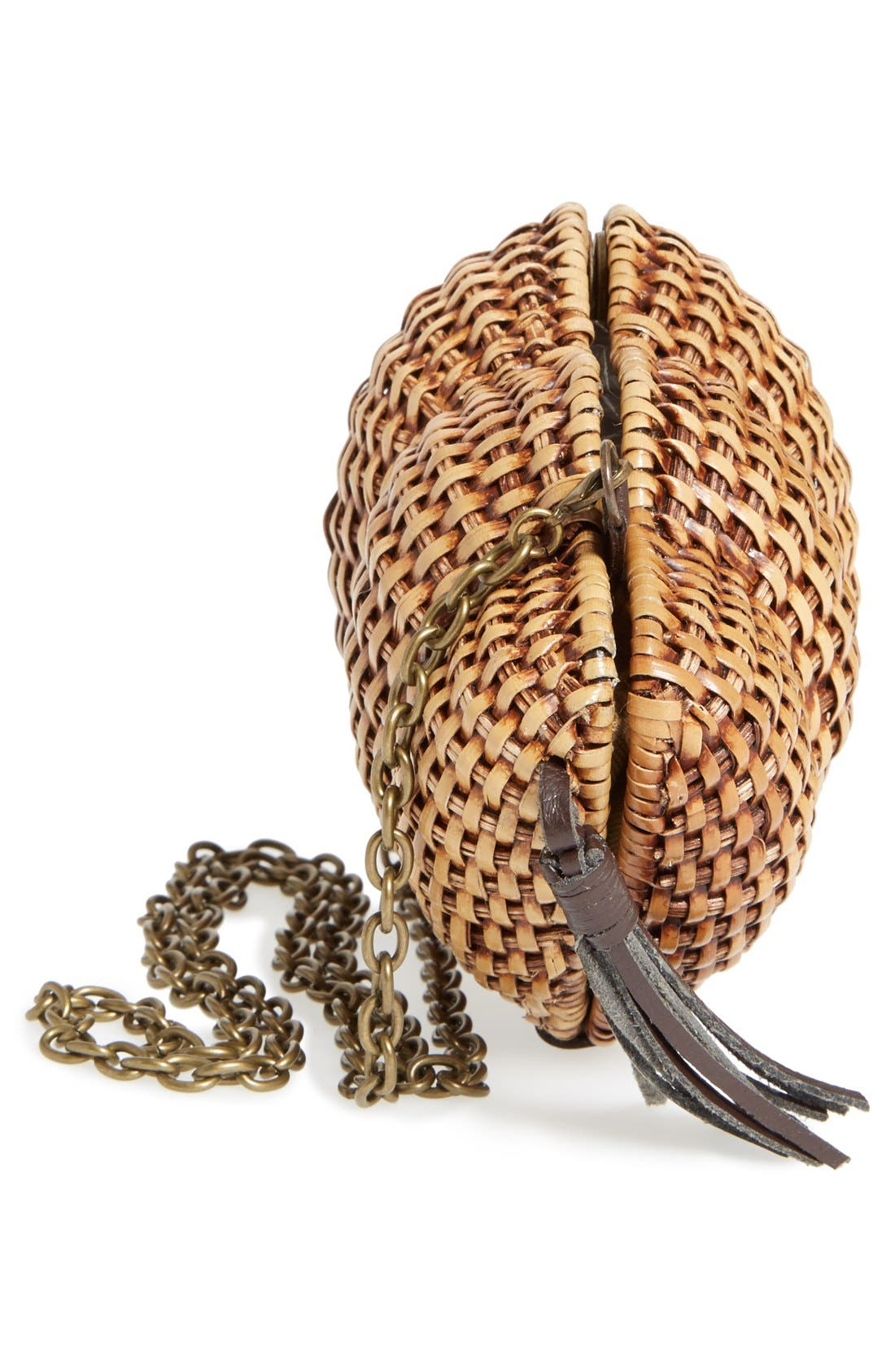 'Jane' Straw Clamshell Clutch, Alternate, color, NATURAL STRAW
