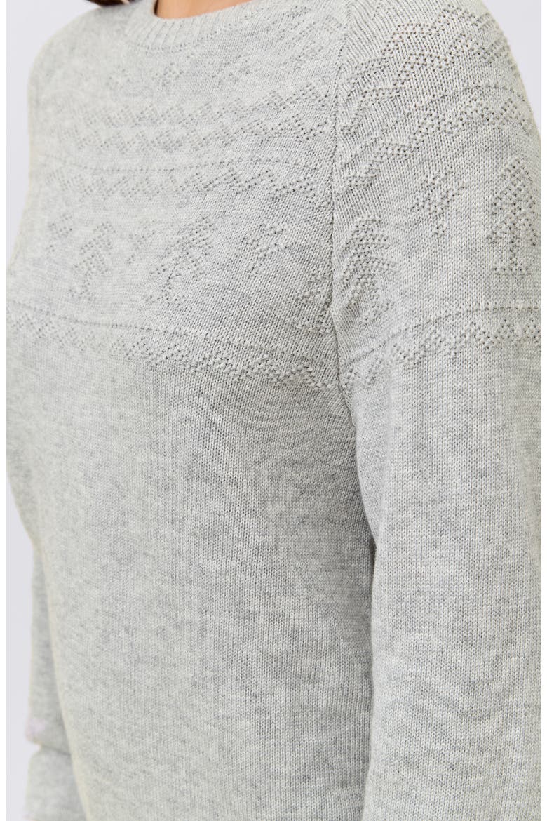 Fair Isle Sleep Top, Alternate, color, GREY MARL