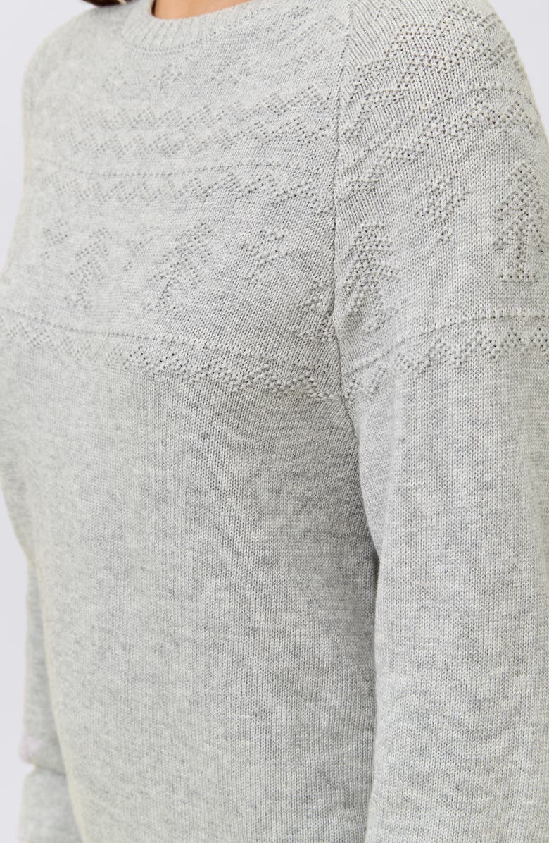 Papinelle Fair Isle Sleep Top, Alternate, color, Grey Marl