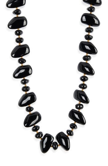 Kenneth Jay Lane Beaded Long Necklace In Black