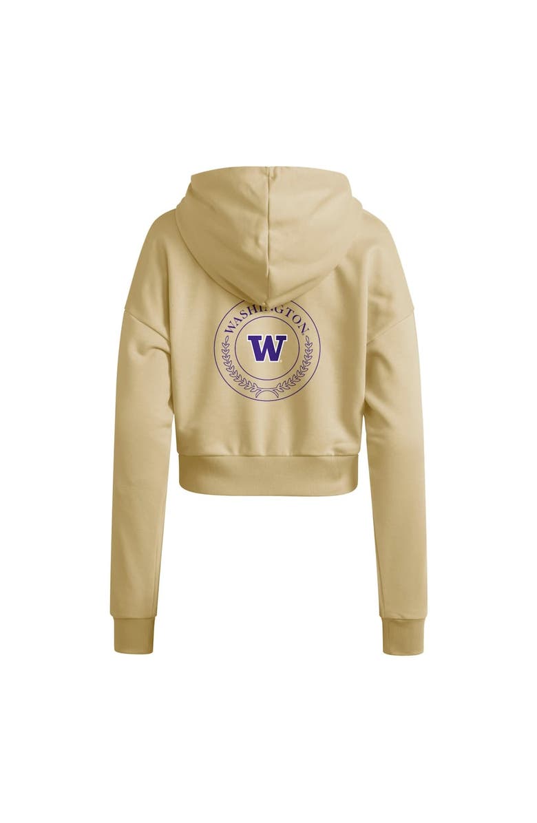 adidas Women's adidas Gold Washington Huskies Campus Queen Cropped Pullover Hoodie, Alternate, color, Gold
