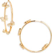 Grace Winfrey Butterfly Garden Pavé Diamond Hoop Earrings