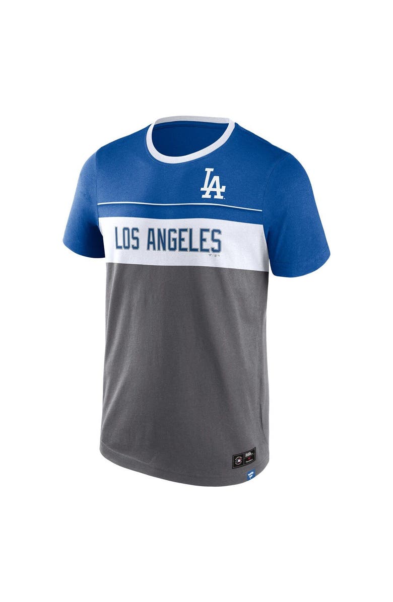 FANATICS Men's Fanatics Branded Gray Los Angeles Dodgers Claim The Win T-Shirt, Alternate, color, 