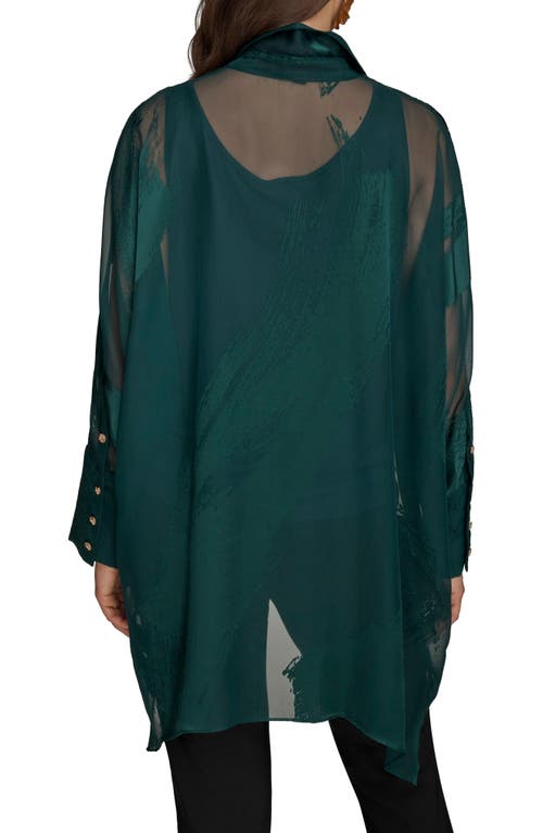 Donna Karan New York Brushstroke Burnout Tunic In Gold