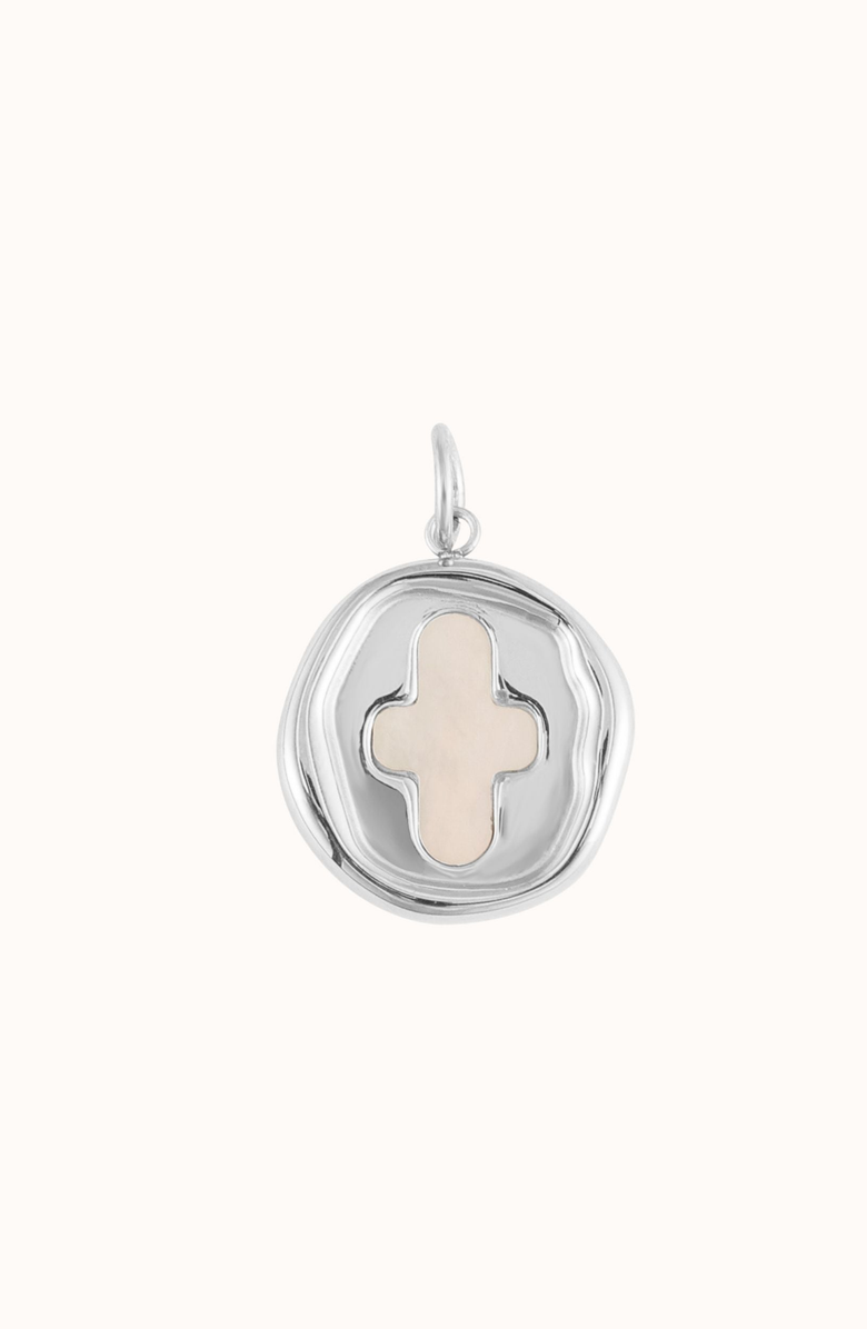 Joiana Jewelry Stamp Coin Charm, Main, color, Silver