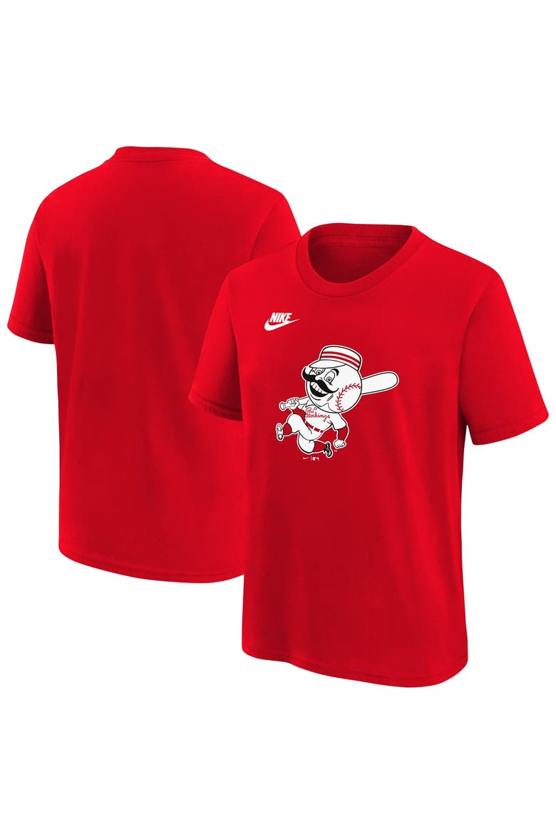 Youth Nike Red Cincinnati Reds Cooperstown Collection Team Logo T-Shirt, Main, color, Red