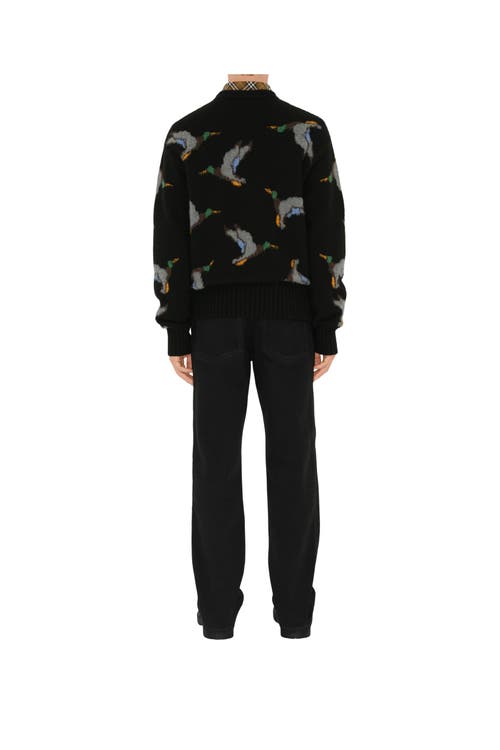 Shop Burberry Duck Wool Sweater In Black