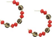 OLIVIA WELLES 14K Gold Plated Beaded Hoop Earrings