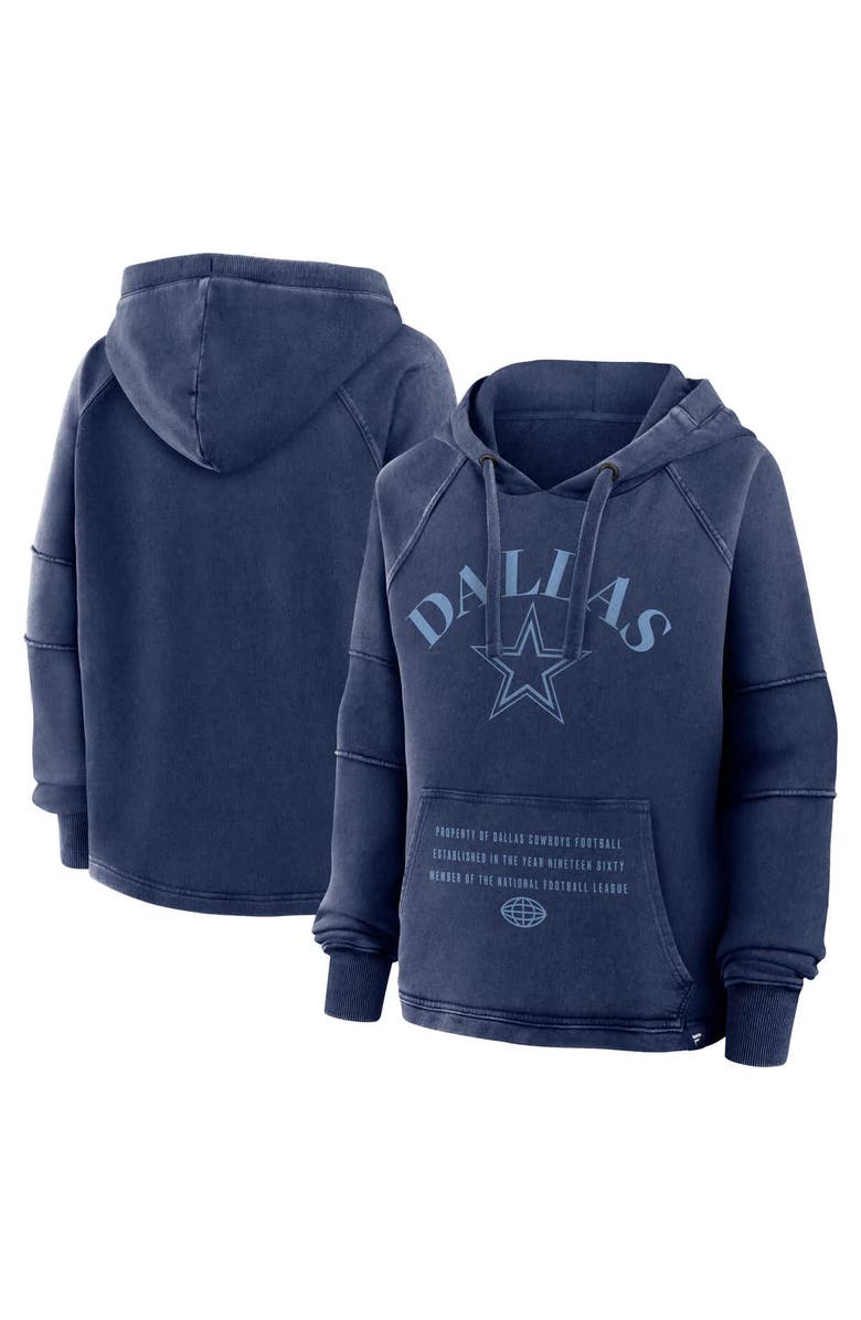 FANATICS Women's Fanatics Navy Dallas Cowboys Oversized Raglan Gridiron Hoodie, Main, color, Navy