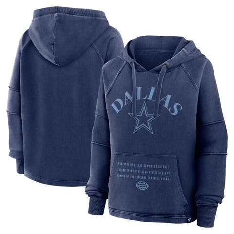 Women's Fanatics Navy Dallas Cowboys Oversized Raglan Gridiron Hoodie