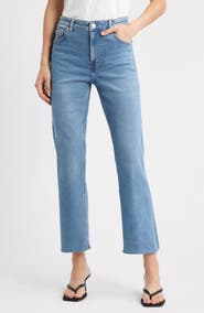MANGO Sienna Raw Hem Crop Flare Jeans