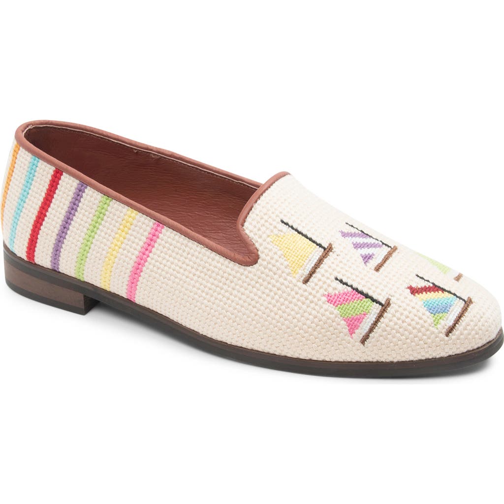Bypaige By Paige Needlepoint Nautical Flat In Tan