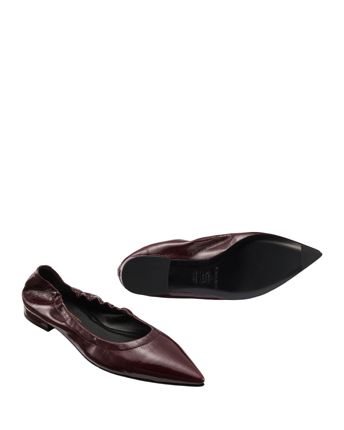 The Roma Ballet Flat, Alternate, color, Merlot Crinkle Patent