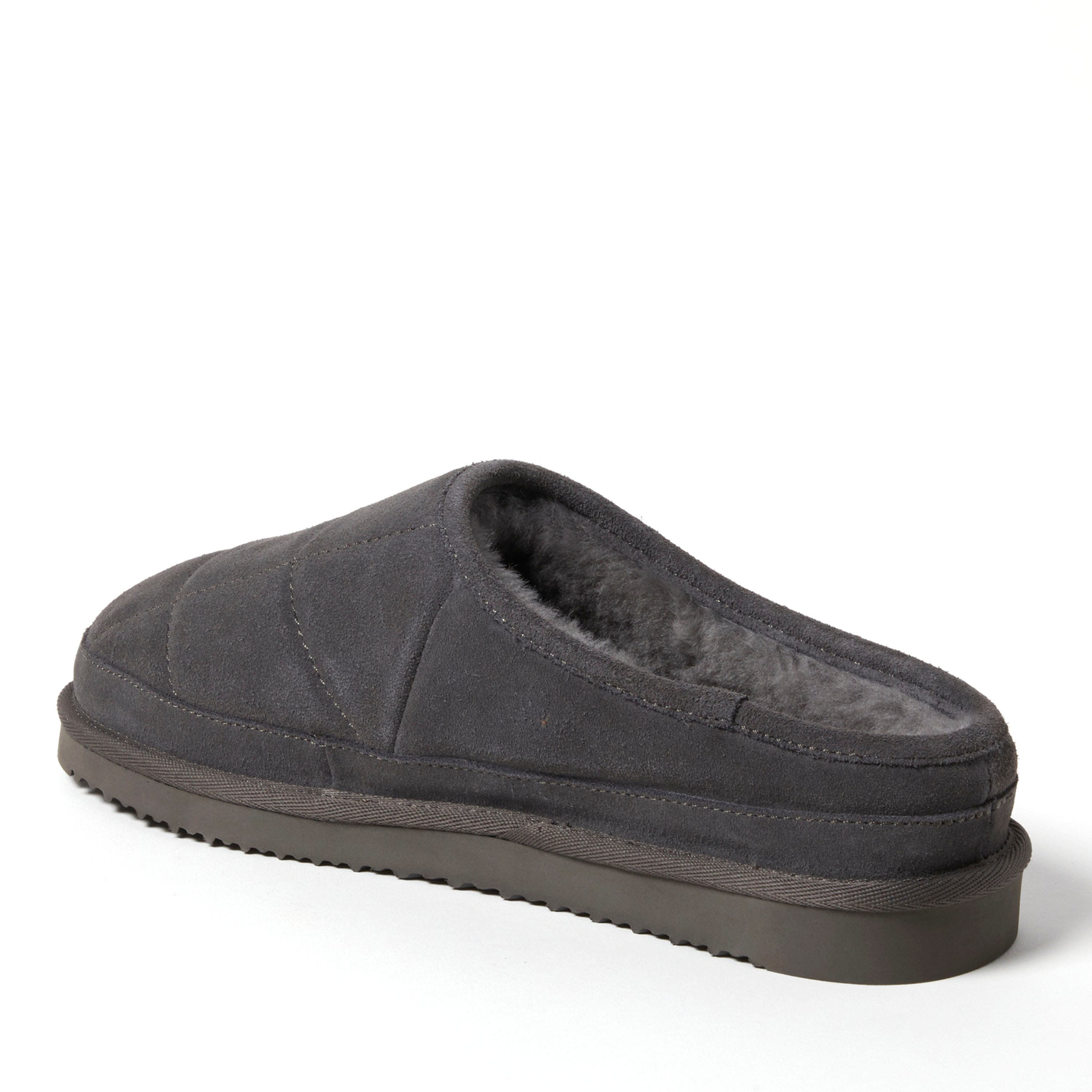 DEARFOAMS Fireside Grafton Quilted Genuine Shearling Clog Slipper, Alternate, color, Grey