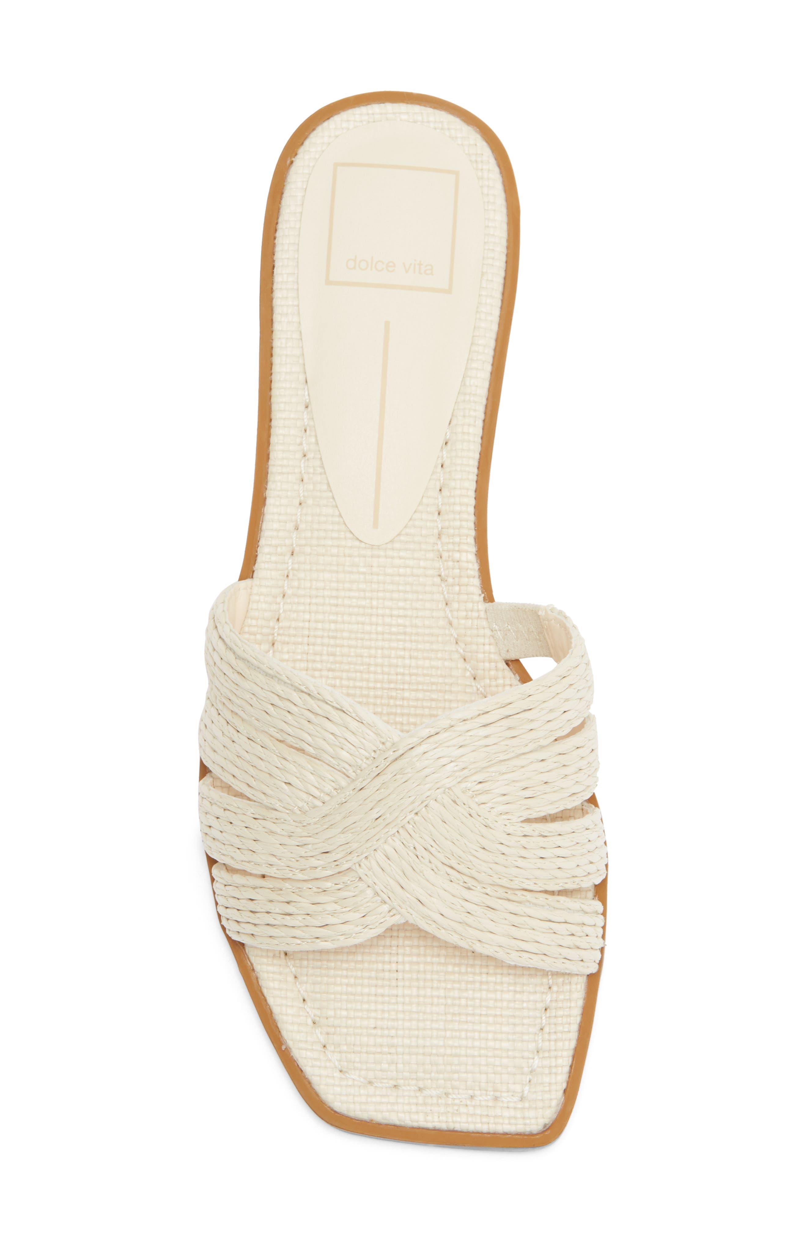 Dolce Vita Ilane Raffia Slide Sandal, Alternate, color, White Raffia