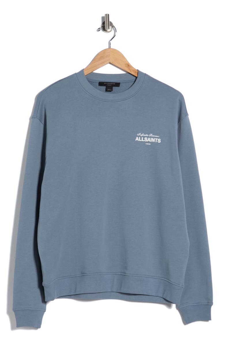Soleil Etta Cotton French Terry Sweatshirt, Alternate, color, FLINT STONE BLUE