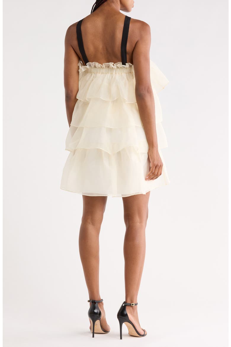 Tiered Organza Dress, Alternate, color, IVORY BLACK