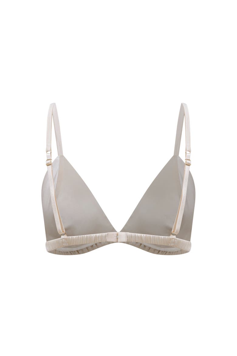 Silk Triangle Bra, Alternate, color, Champagne