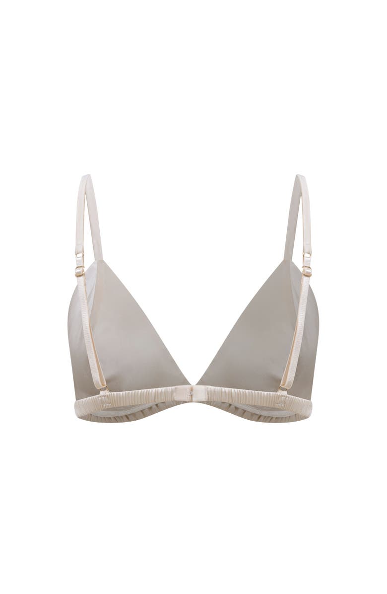 House Of Silk Silk Triangle Bra, Alternate, color, Champagne